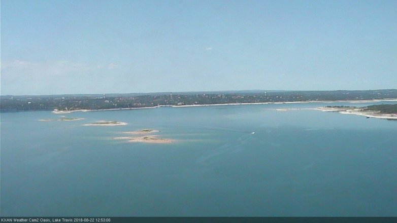 Lake Travis webcam, August 22, 2018 11:55 AM CT