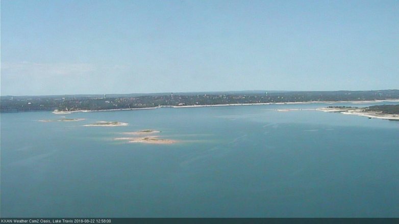 Lake Travis webcam, August 22, 2018 12:00 PM CT