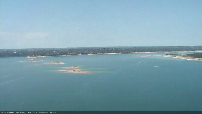 Lake Travis webcam, August 22, 2018 12:05 PM CT