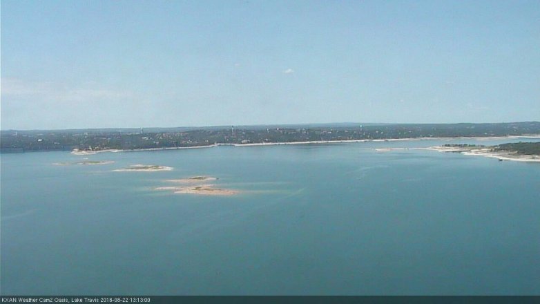 Lake Travis webcam, August 22, 2018 12:15 PM CT
