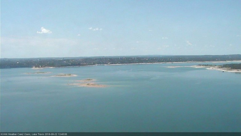 Lake Travis webcam, August 22, 2018 12:50 PM CT