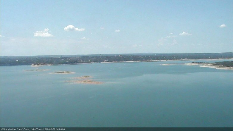 Lake Travis webcam, August 22, 2018 1:05 PM CT
