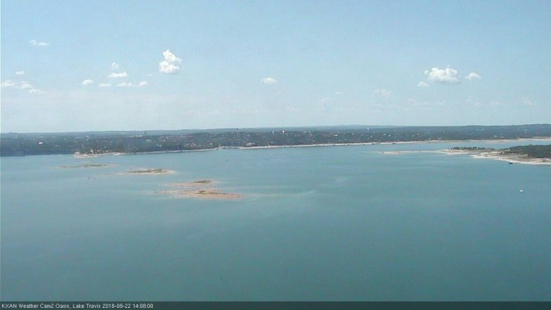Lake Travis webcam, August 22, 2018 1:10 PM CT