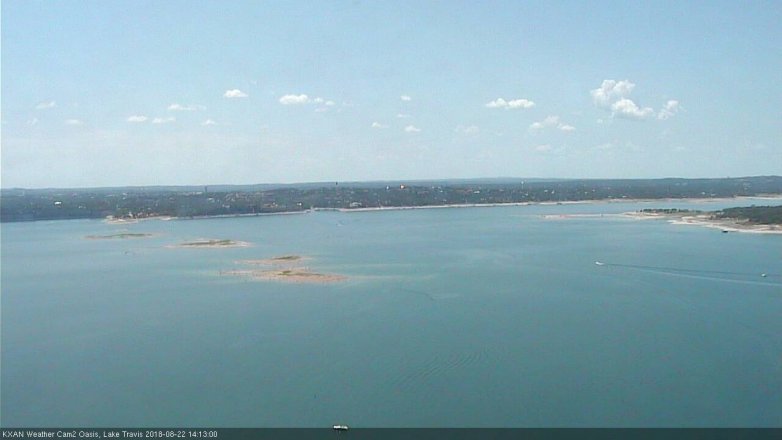 Lake Travis webcam, August 22, 2018 1:15 PM CT