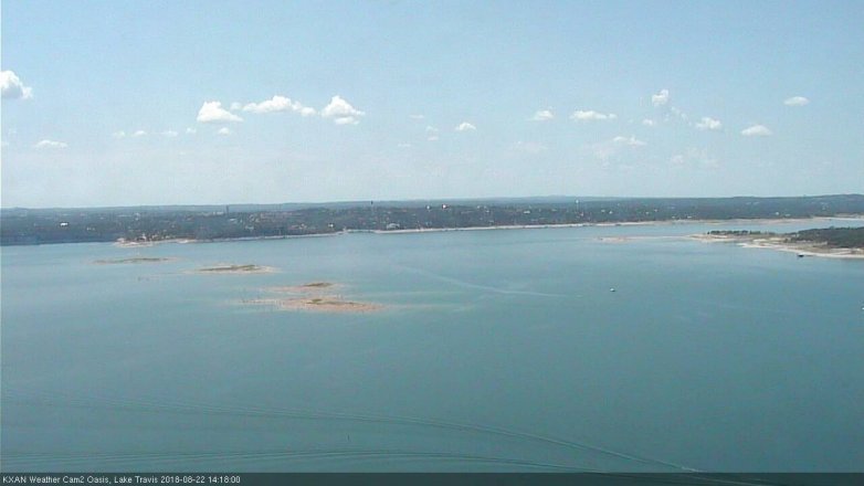 Lake Travis webcam, August 22, 2018 1:20 PM CT