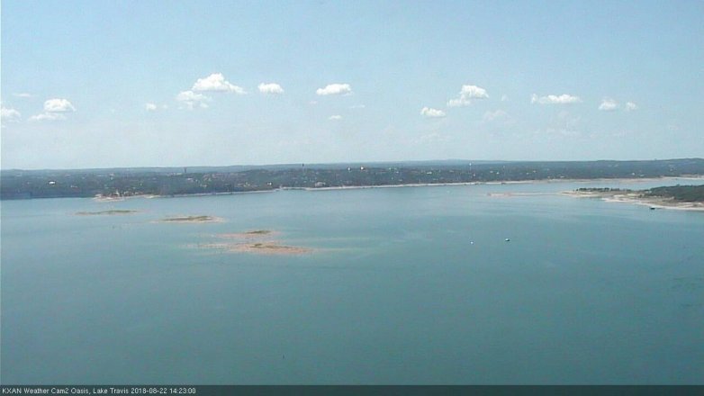 Lake Travis webcam, August 22, 2018 1:25 PM CT