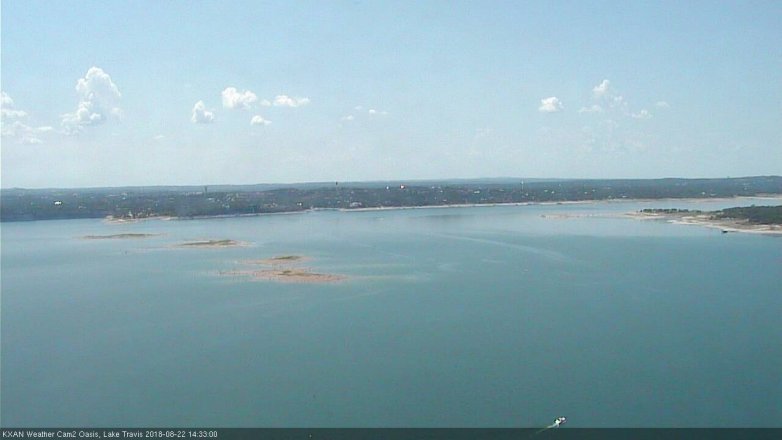 Lake Travis webcam, August 22, 2018 1:35 PM CT