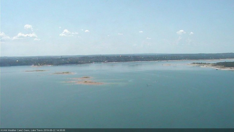 Lake Travis webcam, August 22, 2018 1:40 PM CT