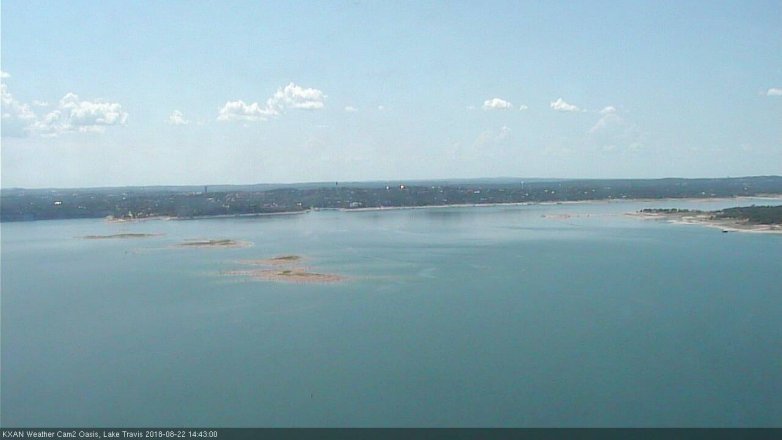 Lake Travis webcam, August 22, 2018 1:45 PM CT