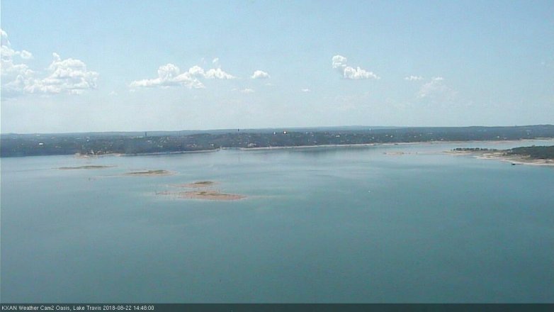 Lake Travis webcam, August 22, 2018 1:50 PM CT