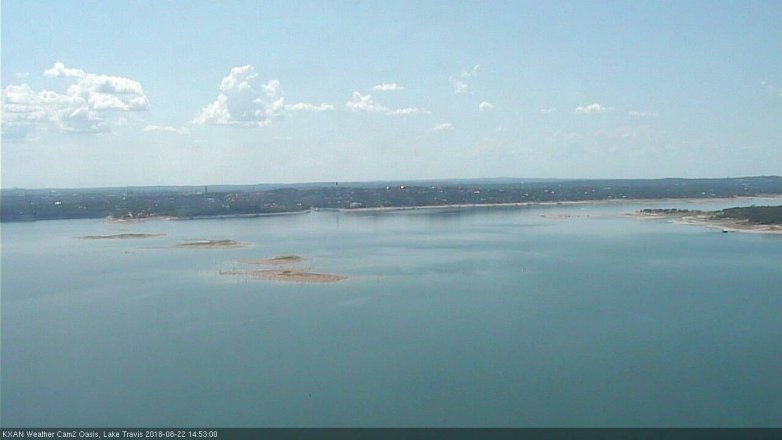 Lake Travis webcam, August 22, 2018 1:55 PM CT