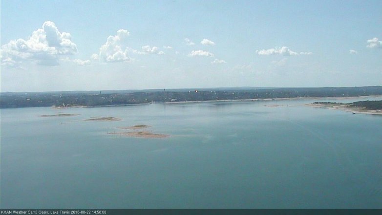 Lake Travis webcam, August 22, 2018 2:00 PM CT