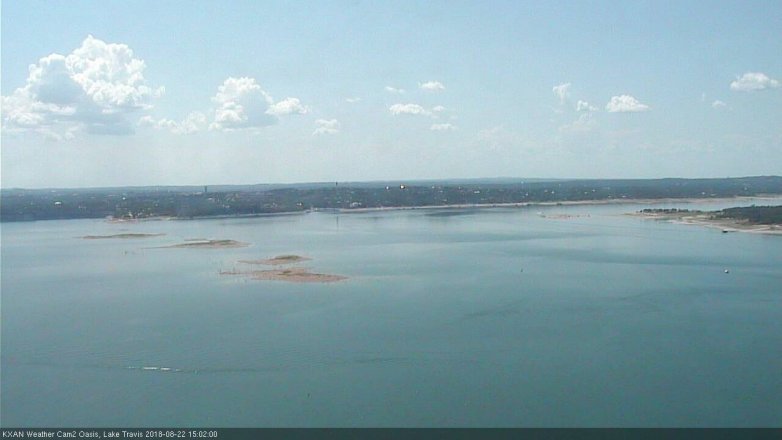 Lake Travis webcam, August 22, 2018 2:05 PM CT
