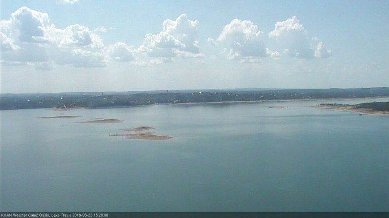 Lake Travis webcam, August 22, 2018 2:30 PM CT