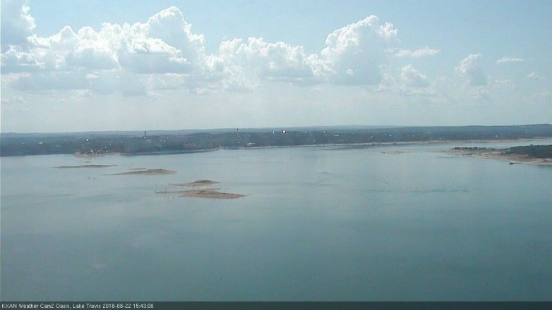 Lake Travis webcam, August 22, 2018 2:45 PM CT