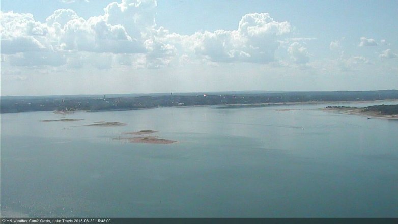 Lake Travis webcam, August 22, 2018 2:50 PM CT