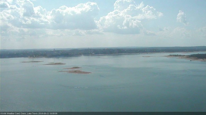 Lake Travis webcam, August 22, 2018 3:10 PM CT