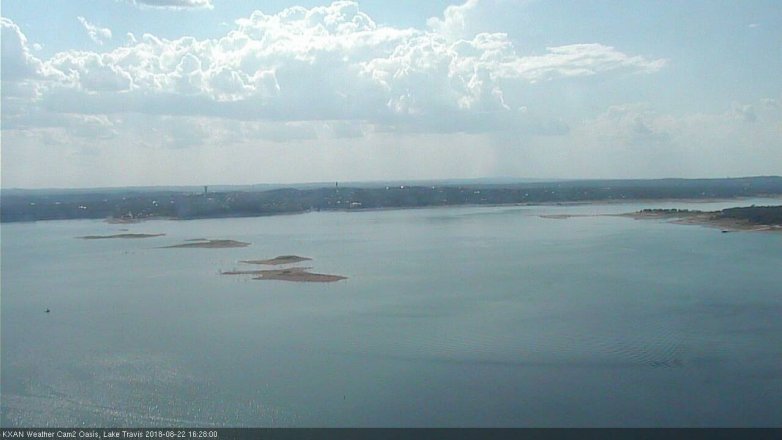 Lake Travis webcam, August 22, 2018 3:30 PM CT