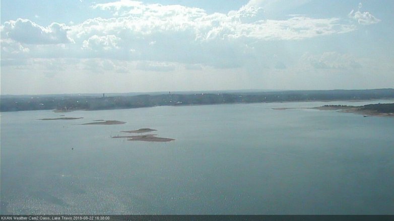 Lake Travis webcam, August 22, 2018 3:40 PM CT