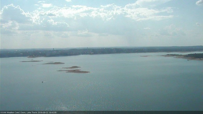 Lake Travis webcam, August 22, 2018 3:45 PM CT