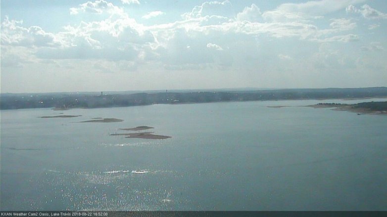 Lake Travis webcam, August 22, 2018 3:55 PM CT
