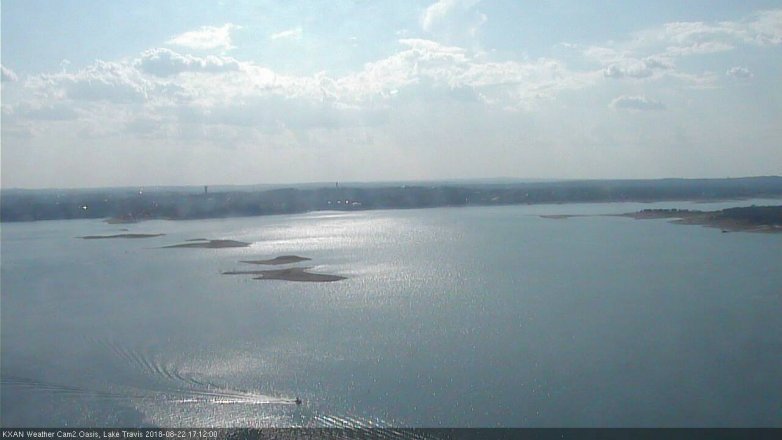 Lake Travis webcam, August 22, 2018 4:15 PM CT