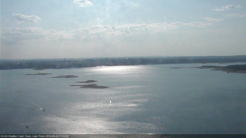 Lake Travis webcam, August 22, 2018 4:35 PM CT