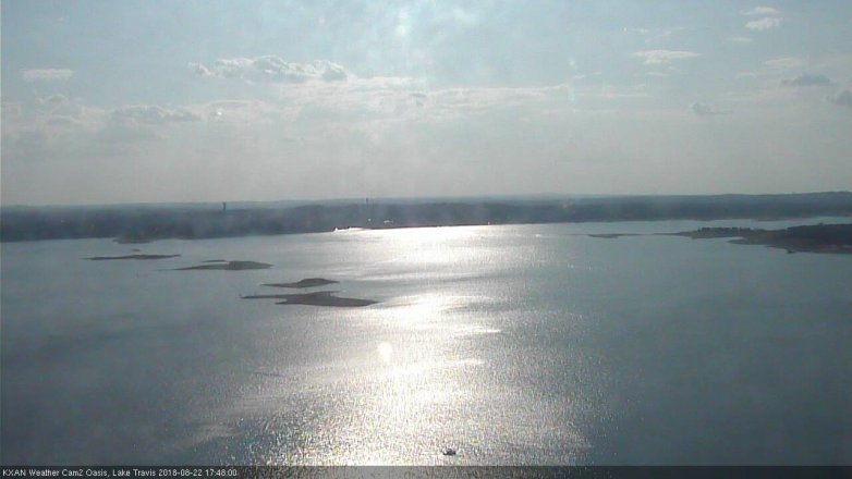 Lake Travis webcam, August 22, 2018 4:50 PM CT