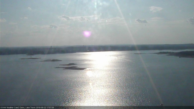 Lake Travis webcam, August 22, 2018 5:00 PM CT