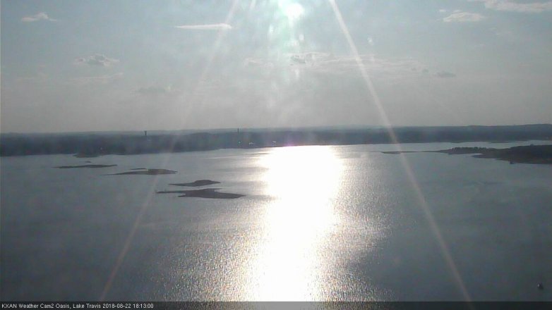 Lake Travis webcam, August 22, 2018 5:15 PM CT