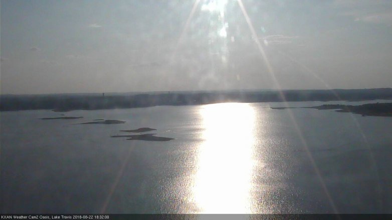 Lake Travis webcam, August 22, 2018 5:35 PM CT