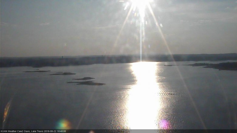 Lake Travis webcam, August 22, 2018 5:50 PM CT