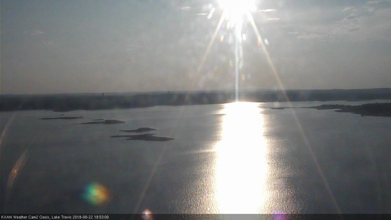 Lake Travis webcam, August 22, 2018 5:55 PM CT