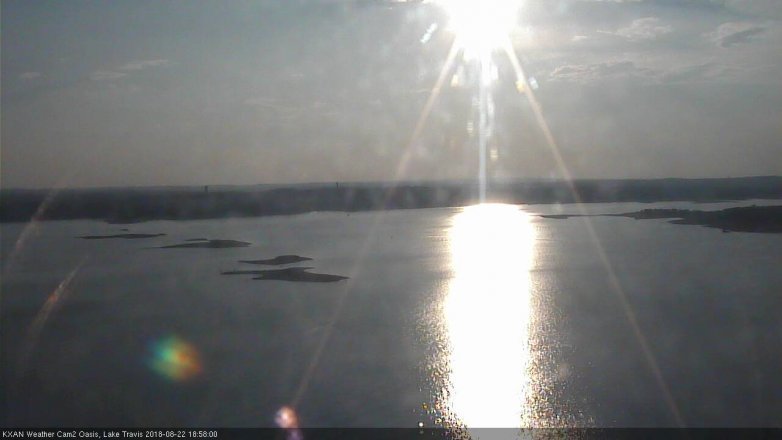 Lake Travis webcam, August 22, 2018 6:00 PM CT