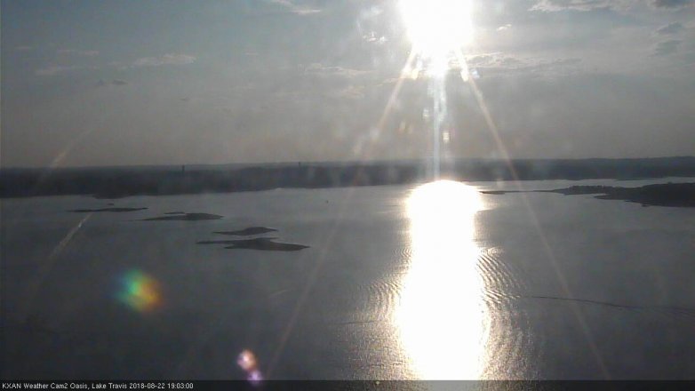 Lake Travis webcam, August 22, 2018 6:05 PM CT