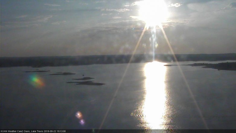 Lake Travis webcam, August 22, 2018 6:15 PM CT