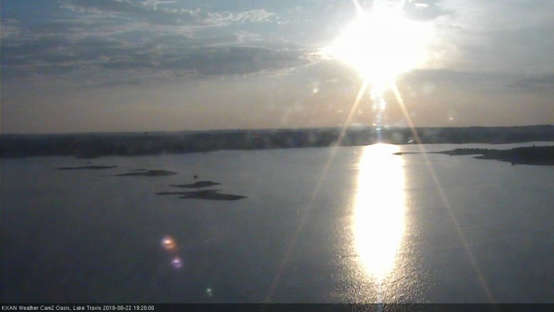 Lake Travis webcam, August 22, 2018 6:30 PM CT