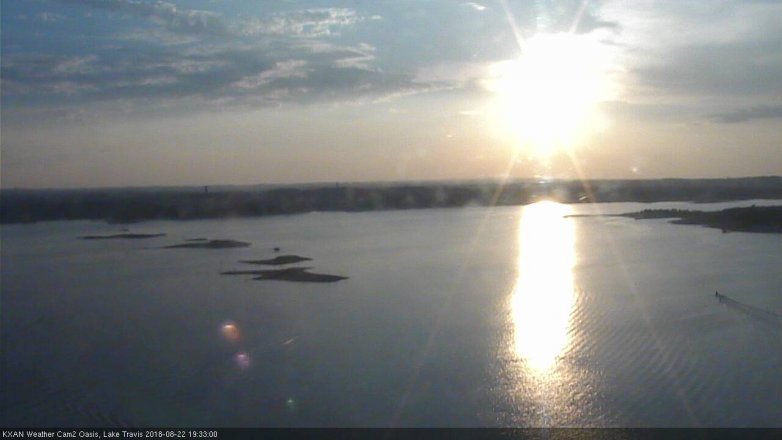 Lake Travis webcam, August 22, 2018 6:35 PM CT
