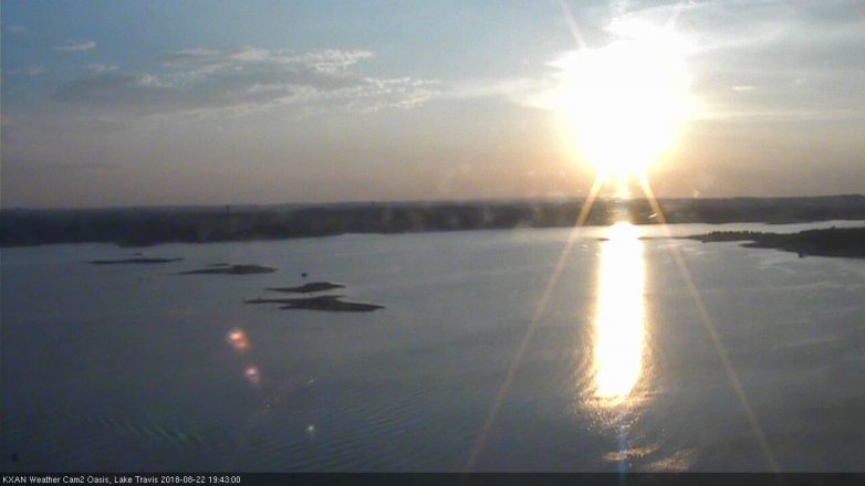 Lake Travis webcam, August 22, 2018 6:45 PM CT