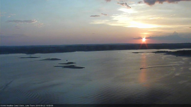 Lake Travis webcam, August 22, 2018 7:00 PM CT