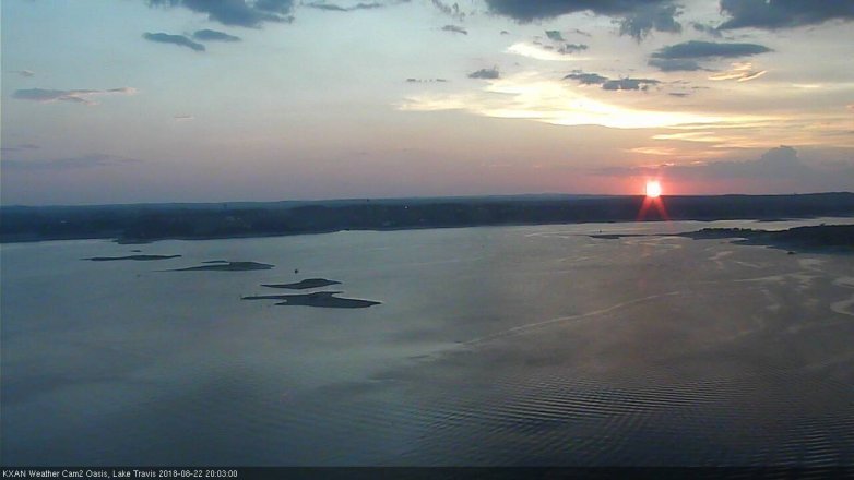 Lake Travis webcam, August 22, 2018 7:05 PM CT
