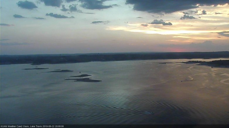 Lake Travis webcam, August 22, 2018 7:10 PM CT