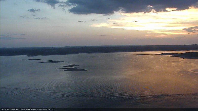 Lake Travis webcam, August 22, 2018 7:15 PM CT