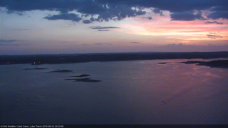 Lake Travis webcam, August 22, 2018 7:25 PM CT