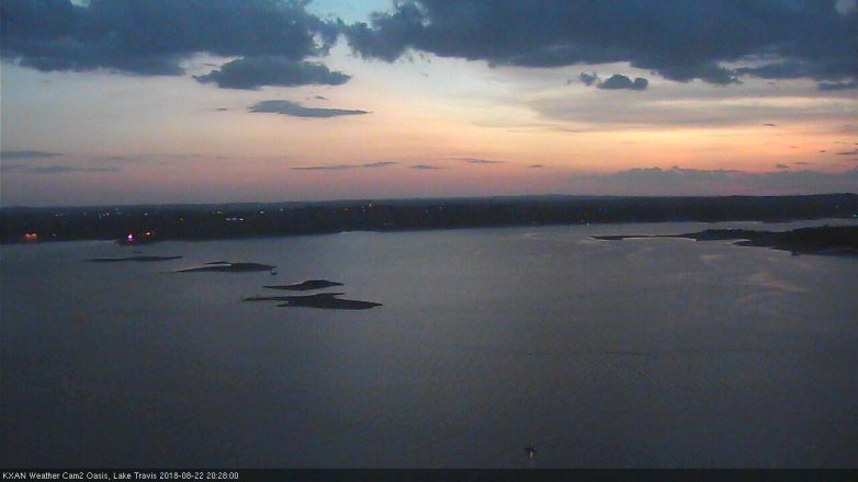 Lake Travis webcam, August 22, 2018 7:30 PM CT