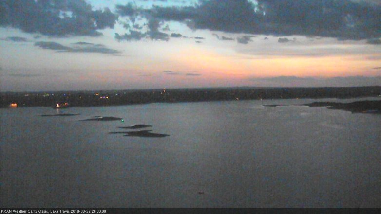 Lake Travis webcam, August 22, 2018 7:35 PM CT