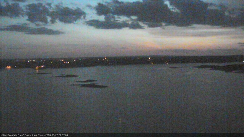 Lake Travis webcam, August 22, 2018 7:40 PM CT