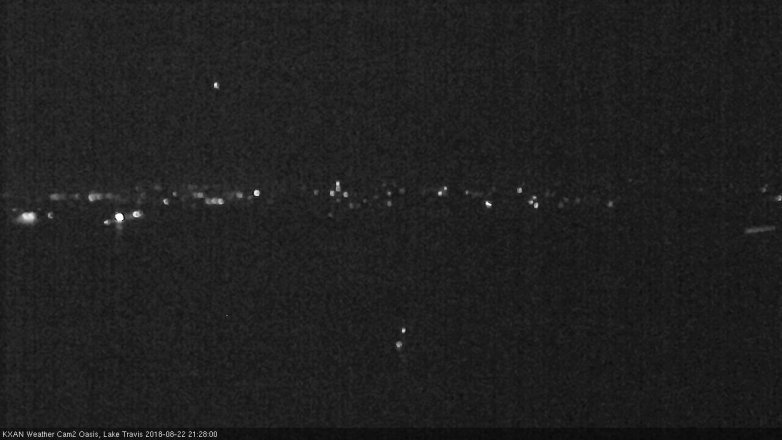 Lake Travis webcam, August 22, 2018 8:30 PM CT