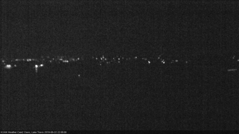 Lake Travis webcam, August 22, 2018 9:10 PM CT