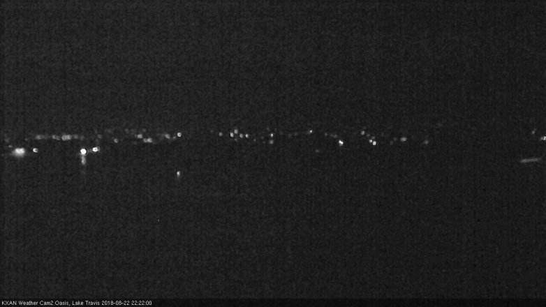 Lake Travis webcam, August 22, 2018 9:25 PM CT